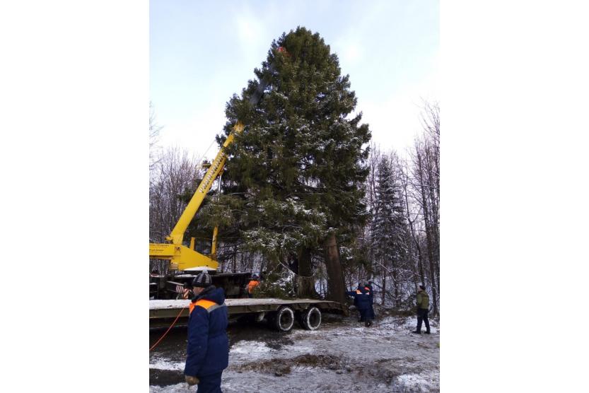 Видео: на главной площади Калининского района Уфы установили елку