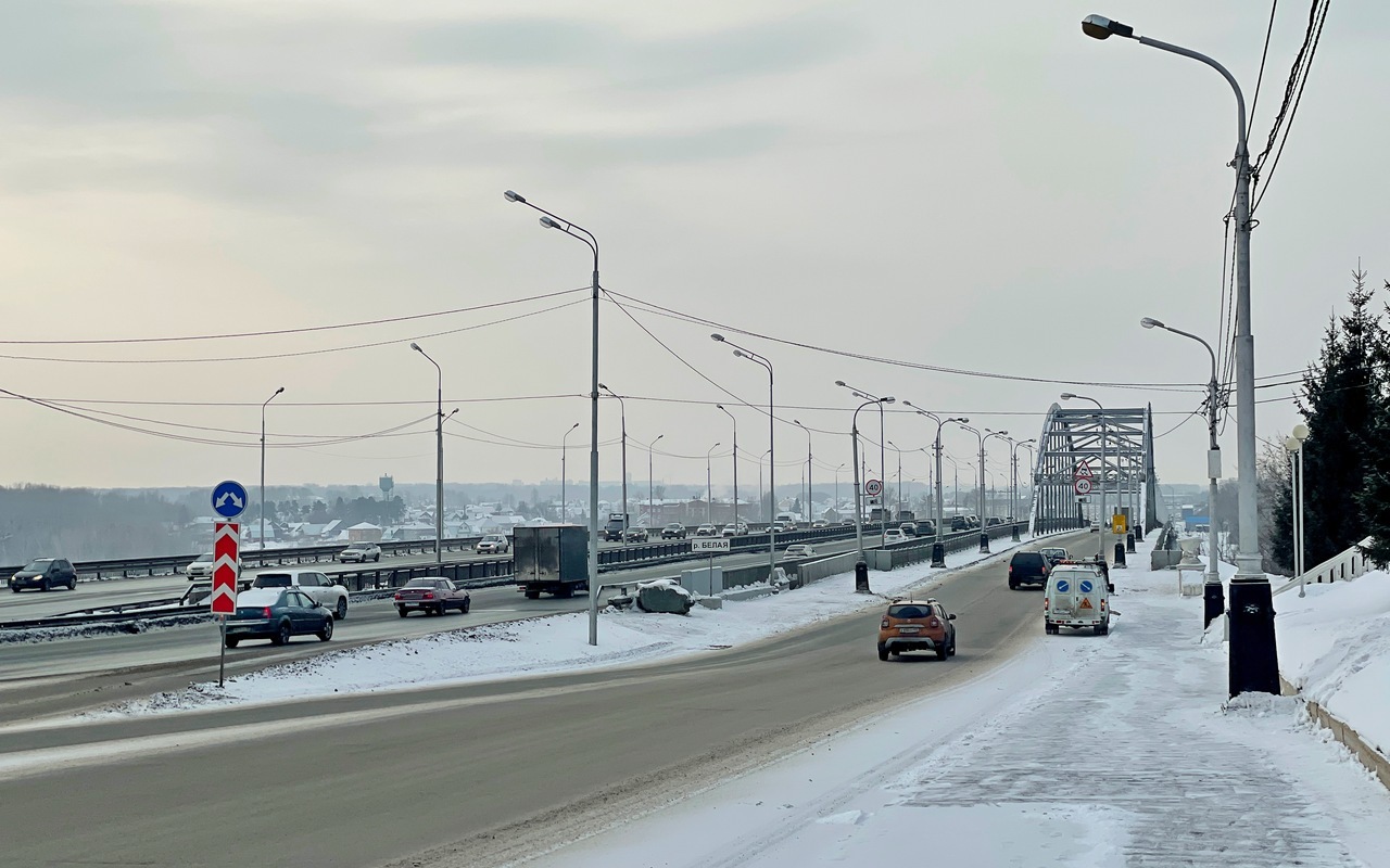 С 1 марта изменится схема движения на мостах через реку Белую в Уфе 