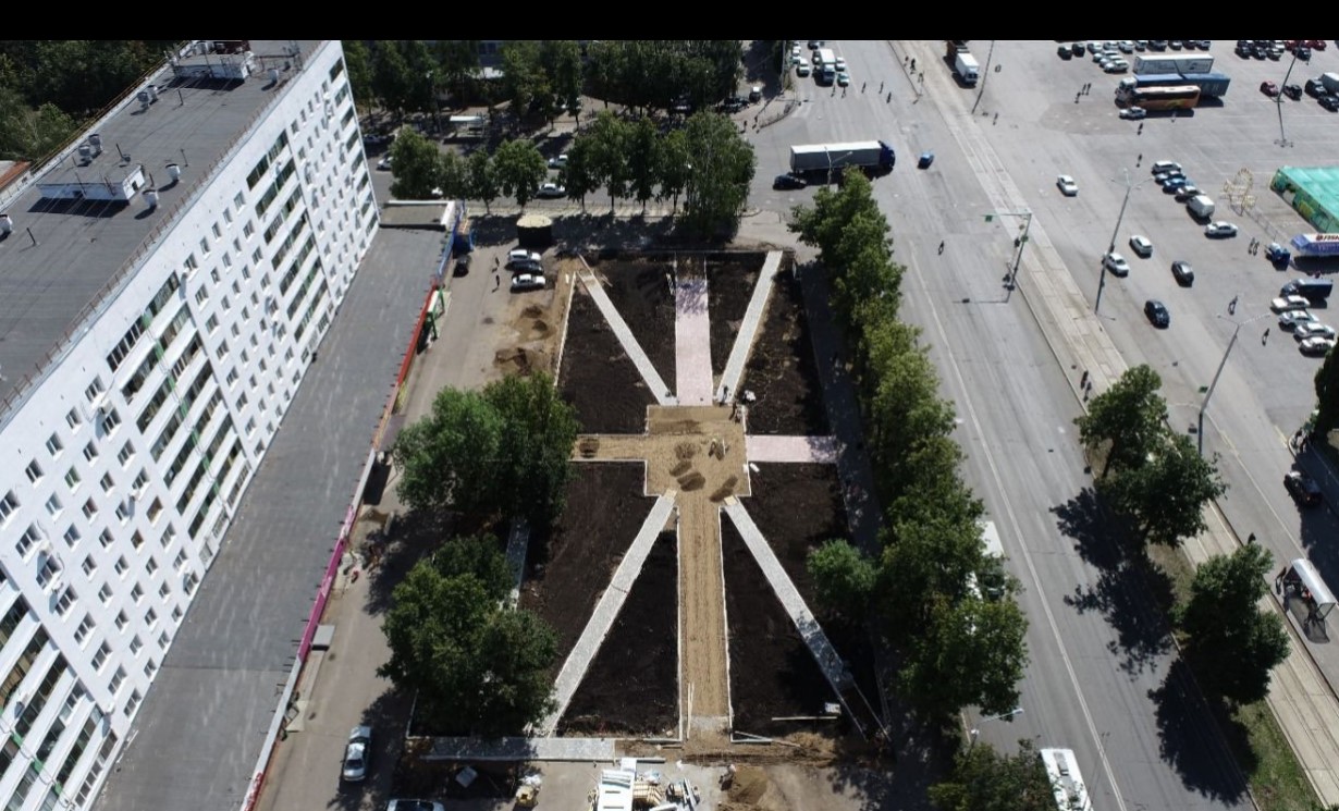 Новый сквер в Уфе на Зорге обретает свои очертания | 13.07.2021 | Новости  Уфы - БезФормата