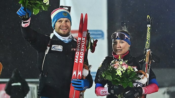 Российские биатлонисты взяли серебро в Рождественной гонке