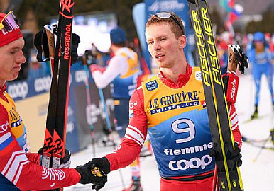 На заключительной горной гонке в "Тур де Ски" россиянин Денис Спицов занял второе место